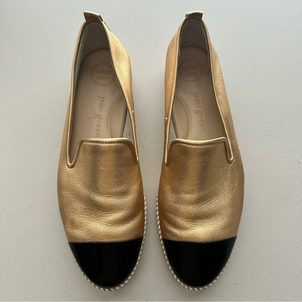 PAUL GREEN ‘Daniella’ Metallic Soft Leather Loafers Women’s Size 9.5 - Picture 3 of 12